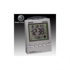 Radio Control Desk Alarm Clock with Month, Day, Date , Moon Phase-Pewter color   562912882